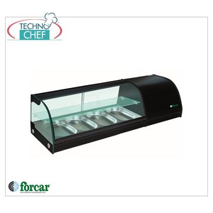 Équipement de réfrigération pour cuisine commerciale Forcar G-TS1200, vitrine réfrigérée à sushi à 2 étagères, hauteur 40 mm, GN 1/3 - Product Image 1