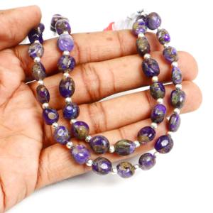 Cuentas de Cobre Amatista AAA, Cuentas de Cobre Amatista Turquesa en Forma de Pepita de 6x8 a 8x10MM, Cuentas Sueltas de Piedras Preciosas para Fabricación de Joyas, 8 Pulgadas - Product Image 2