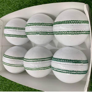 Ensemble de balles de Cricket en cuir 100% de haute qualité 6 pièces de couleur blanche cousues à la main pour le cricket en plein air fabriqué avec un matériau de qualité supérieure - Product Image 6