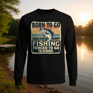 Camiseta de Manga Larga Born to Go Fishing para Jóvenes y Niños Pequeños, Artículo Promocional para Niños en Edad Escolar - Product Image 3