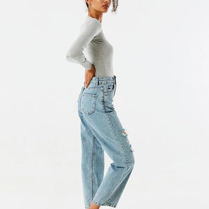 Meilleures ventes Impression de logo personnalisée Écologique Toile Polyester/Coton Coupe ajustée Respirant Anti-boulochage Manches longues pour femmes - Product Image 5