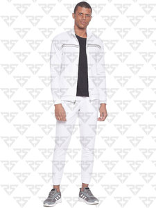 Full <b>white</b> <b>tracksuits</b> sets men training wear wholesale prize jogging suits with custom logo printed - Product Image 6