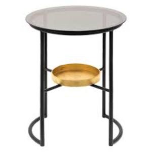 Luxurious Metal Side <b>Table</b> Featuring a Blend of Contemporary Style and <b>Vintage</b> Charm Ideal for Enhancing Any Modern Home - Product Image 2