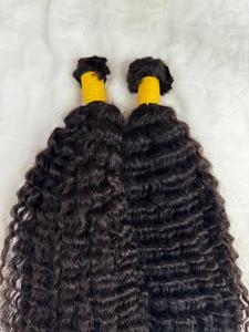 Vente en gros d'extensions de cheveux humains vierges crépus droits bruts indiens non traités Paquets bouclés pleins d'entrain de qualité 10A 12A du vendeur - Product Image 3