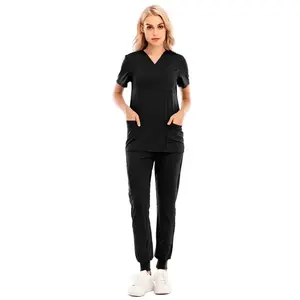 Traje de enfermería antiarrugas personalizado de fábrica, uniforme médico elástico, chaqueta, restaurante de Hospital/bares, uniformes de barra de calidad - Product Image 4