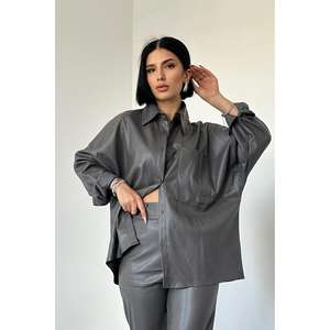 Conjunto de Camisa y Pantalones de Cuero Ahumado Estilo Casual al por Mayor - Product Image 2