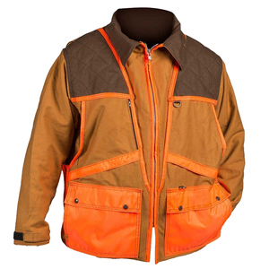 Veste de chasse Upland personnalisée fermeture à glissière à l'avant étanche Orange Blaze col grande taille deux poches à l'avant - Product Image 1