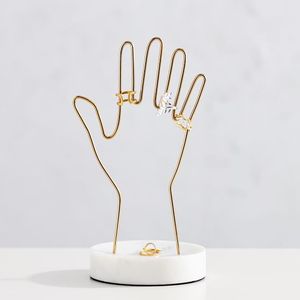 Support à bijoux en métal à plusieurs niveaux avec un design moderne et élégant, idéal pour présenter des colliers, des bracelets, des boucles d'oreilles et des bagues - Product Image 5