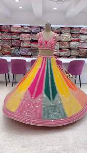 Hermosa ropa de fiesta Lehenga Choli con hilo y trabajo de secuencia - Product Image 5