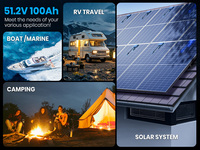 Baterai LFP Rak Server 51.2V 100Ah 5.12kWh LiFePO4 Lithium untuk Tenaga Surya dan Cadangan Daya