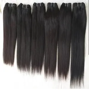 Double Wefted 10A 9A Indian Human Hair Natural Black Colour Machine Weft Extensions Virgin Hair Bundles Cuticles Intact Hair
