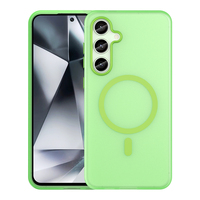 Nouvelles coques de téléphone portable en TPU magnétique mat coloré antichoc avec boutons électroplaqués et cadre d'objectif indépendant pour S24 Ultra S25