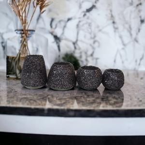 Hand-Crafted Black Mosaic Glass Vessels Unique Luxury Customized <b>Candle</b> <b>Lantern</b> Jars Home <b>Garden</b> Customized Votive Lid Wedding - Product Image 3