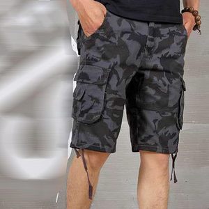 Short Cargo Camo décontracté pour homme Short multi-poches en coton sergé Coupe décontractée Short Cargo camouflage d'extérieur - Product Image 1