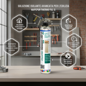 Mapepur 750ml Schiuma Poliuretanica Termo-Riempitiva G per Isolamento e Riempimento Materiali Isolanti Termici - Product Image 6