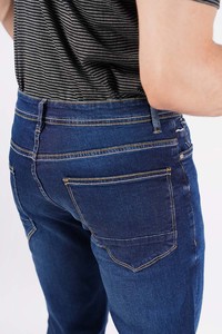 กางเกงยีนส์ผ้ายืดเข้ารูปวินเทจสำหรับผู้ชายสวมใส่สบายระบายอากาศเป็นมิตรกับสิ่งแวดล้อม - Product Image 4