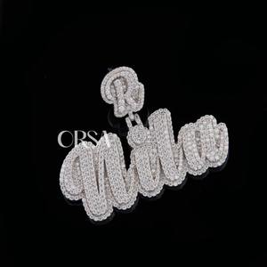 Premium Quality Name <b>Pendant</b> 925 <b>Silver</b> Custom <b>Pendant</b> Design <b>for</b> Women <b>Men</b> Moissanite Diamond Jewelry Available at Export Price - Product Image 1