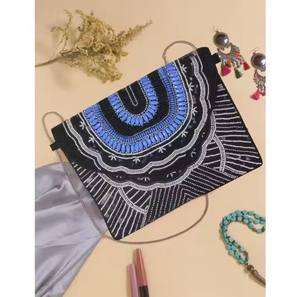 Trendy Velvet Clutch Purse With Artistic Marble Style Durable Finish And Handmade Quality Craftsmanship - Product Image 1
