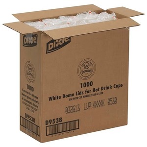 Dixie D9538, couvercles de tasses chaudes en papier blanc pour tasses de 8 oz (1,000/caisse) - Product Image 3