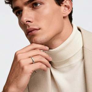 Bague de mariage Jeulia pour homme à motif vague diagonale en or 10K, 14K, 18K ou platine avec sertissage invisible géométrique marquise - Product Image 6