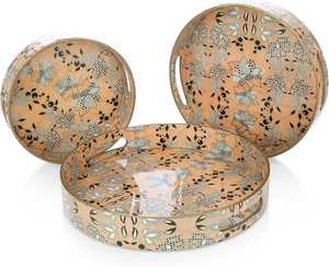 ถาดเสิร์ฟไม้พร้อมถาดใส่อาหารลายเคลือบ MDF สำหรับใช้ในบ้านถาดใส่เครื่องปรุงอาหารไม้ตกแต่ง - Product Image 3