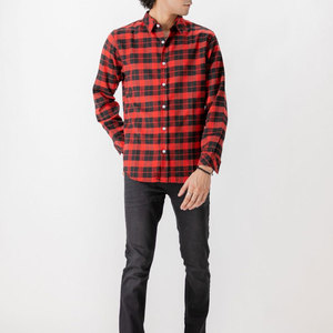 เสื้อเชิ้ตผ้าสักหลาดอ่อนสำหรับผู้ชายเสื้อลำลองแขนยาวลายตารางหมากรุก - Product Image 4