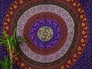 Manufacturer Colorful Abstract Hippie Trippy Wall Hanging Aubusson Mandala Tapestry Wall Tapestry for Home Decor <b>Christmas</b> Decor - Product Image 3