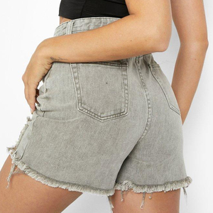 Pantalones cortos de mezclilla de cintura alta para mujer primavera y verano nuevo estilo pantalones de pierna ancha sueltos dobladillo enrollado pantalones cortos de mujer 2026 - Product Image 5