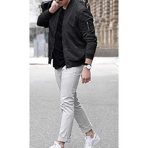 Veste bomber d'hiver sur mesure de haute qualité en gros pour hommes, taille plus, doudoune, lettres, laine, bras en toile, imperméable, vintage - Product Image 5