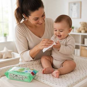 Lingettes humides pour bébé, 8 pièces, format voyage, hypoallergéniques, pour peaux sensibles, fournitures de nettoyage - Product Image 1