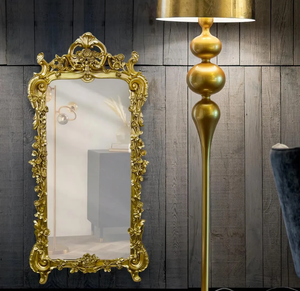 Espejo de estilo barroco de lujo con diseño floral, acento de cuerpo entero perfecto para la decoración del hogar o la oficina, espejo antiguo de decoración de lujo - Product Image 5