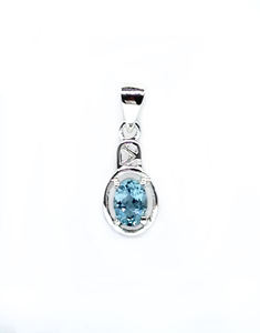 Collar de cadena con gemas de Plata de Ley 925, colgante plateado en oro y turquesa - Product Image 3