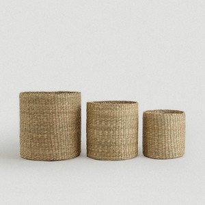 Cestas de Almacenamiento Redondas de Pasto Marino Natural, Diseño Hecho a Mano para Distribuidores Mayoristas que Buscan Suministro a Granel a Bajo Costo - Product Image 3