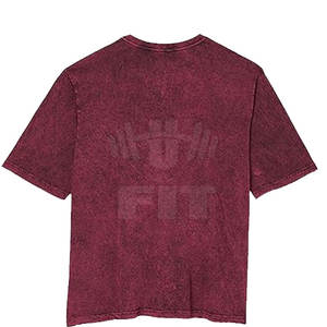 T-shirts délavés à l'acide pour hommes de meilleure qualité Coton léger Polyester Séchage rapide Motif solide Imprimé à manches courtes Vente en gros - Product Image 2