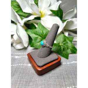 Bague statement en turquoise Kingman et argent sterling, fabrication artisanale Navajo, taille 9, pour un usage quotidien - Product Image 3