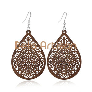 Pendientes de araña vintage de latón hechos a mano para mujer-Joyería elegante ligera de estilo bohemio - Product Image 1