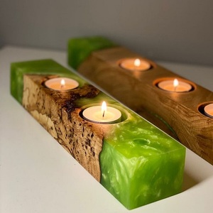 Élégant T-Light Holder Haute Qualité Résine Bois Intérieur Maison Festive Décor De Noël Bougeoirs Lanternes et Bocaux À Bougies - Product Image 3