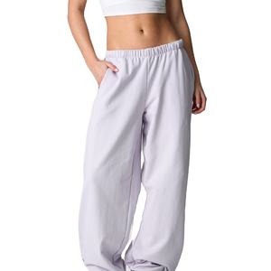 Pantalones Jogger de Pierna Recta de Algodón 100% de Alta Calidad con Logo Personalizado al por Mayor para Mujer, Pantalones Deportivos Formales Oversize para Invierno - Product Image 4