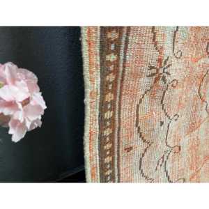 Alfombra Turca Vintage Grande de 5.3x8.1 pies (162x247 cm), Alfombra a Cuadros Naranja - Product Image 4