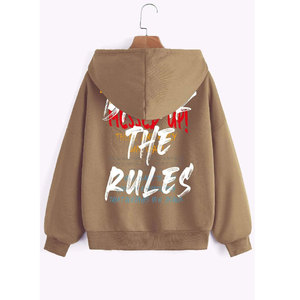 Sweat à capuche oversize pour femme en molleton de coton de haute qualité, décontracté, pour l'hiver, avec logo et étiquette personnalisés sur le devant - Product Image 1