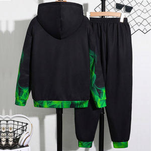 Ensemble athlétique personnalisé OEM pour enfants ensemble de survêtement respirant deux pièces avec options de marque privée d'impression de logo de style solide - Product Image 3