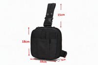 Bolsa Táctica Médica para Pierna, Bolsa Molle, Botiquín de Primeros Auxilios, Bolsa de Emergencia, Oxford Negro 18x8x33cm, Caza al Aire Libre