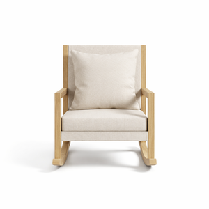 Fauteuil à bascule de jardin confortable avec assise et dossier rembourrés, meubles de jardin d'extérieur, canapés lounge, bois d'acacia, OEM/ODM - Product Image 2