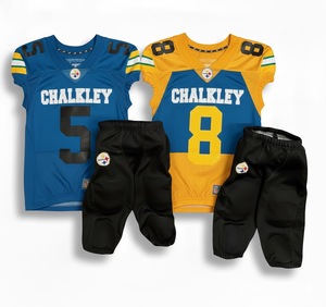 Uniforme de football américain de haute qualité 100% polyester, séchage rapide, respirant, grande taille, lettres personnalisées, sublimation, vente en gros - Product Image 4