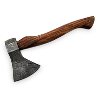 Hache en acier Damas de qualité supérieure, lame à motif personnalisé, manche en bois traditionnel, hache de survie pour le camping