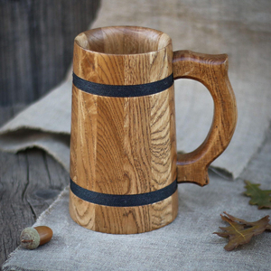 Producto más nuevo, jarra de cerveza de madera, mango elegante, tamaño personalizado, madera Natural pulida, taza de madera para beber, hogar, cocina, propósito, café T - Product Image 5