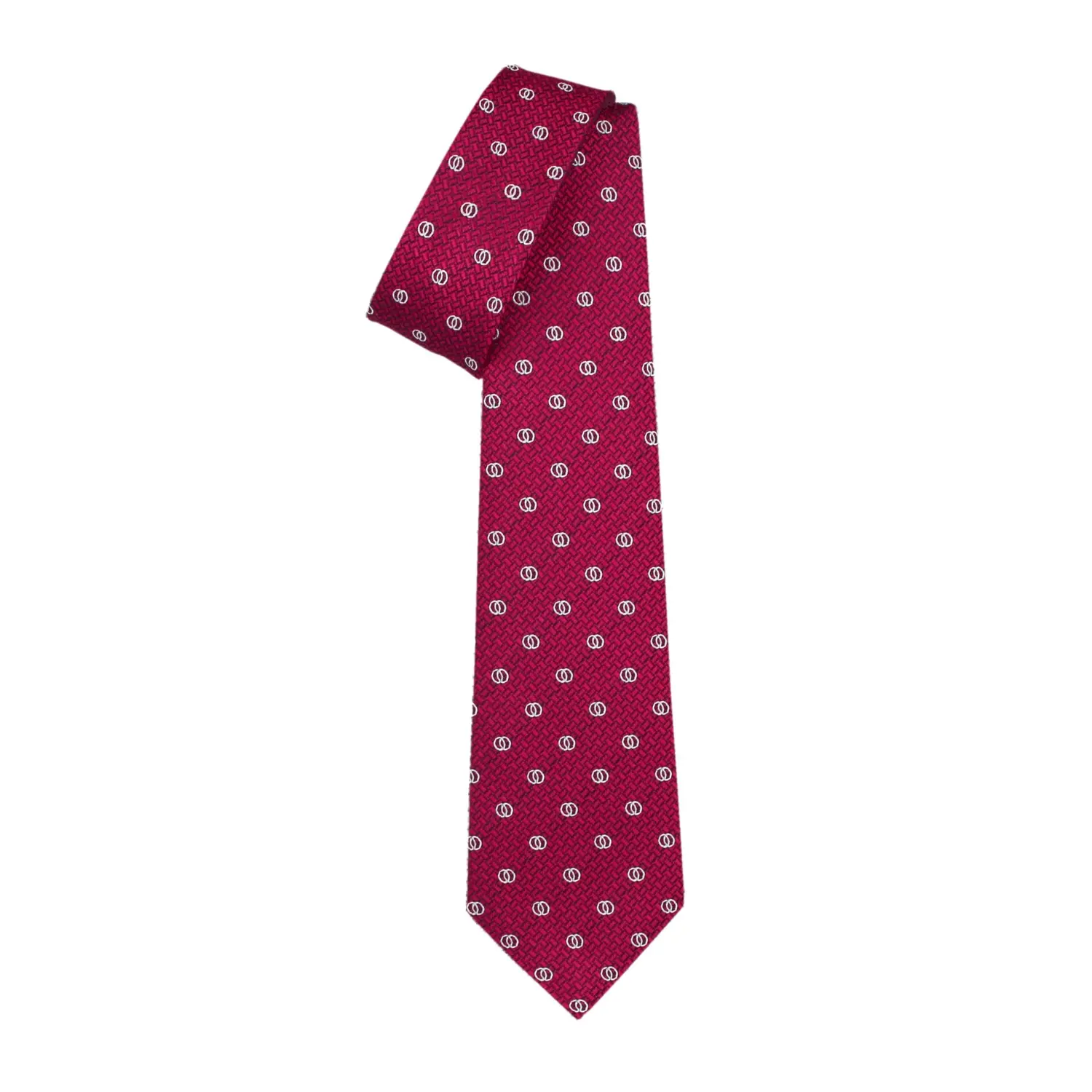 Premium Gravatas De Seda Artesanal Na Itália-Jacquard Seven Fold Tie Potenza Rubi Vermelho-Uma Escolha De Moda Distintiva