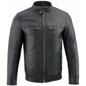 Best Sale Waterproof Leather <b>Jacket</b> For Men | Men's Fashion <b>Slim</b> <b>Fit</b> Leather <b>Jacket</b> for Men's With OEM ODM Service - Product Image 1