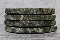 Sous-verres Angelo en marbre vert indien, lot de 4, octogonaux épais, imperméables, garantie 1 an, pour usage intérieur, villa, hôpital