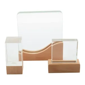 Trophée Rectofi personnalisable en verre et bois, trophées, médailles et plaques de merchandising haut de gamme - Product Image 5